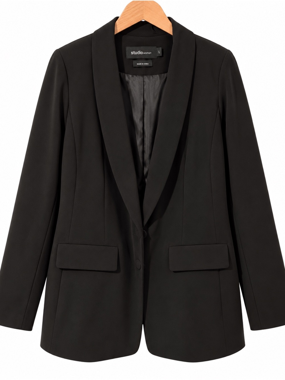 Studio by Torrid Black Shawl-Collar Blazer